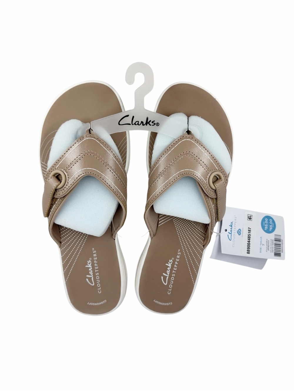 Clark's Women's Cloudsteppers Breeze Reyna Flip-Flop Sandals Sand Size 7M